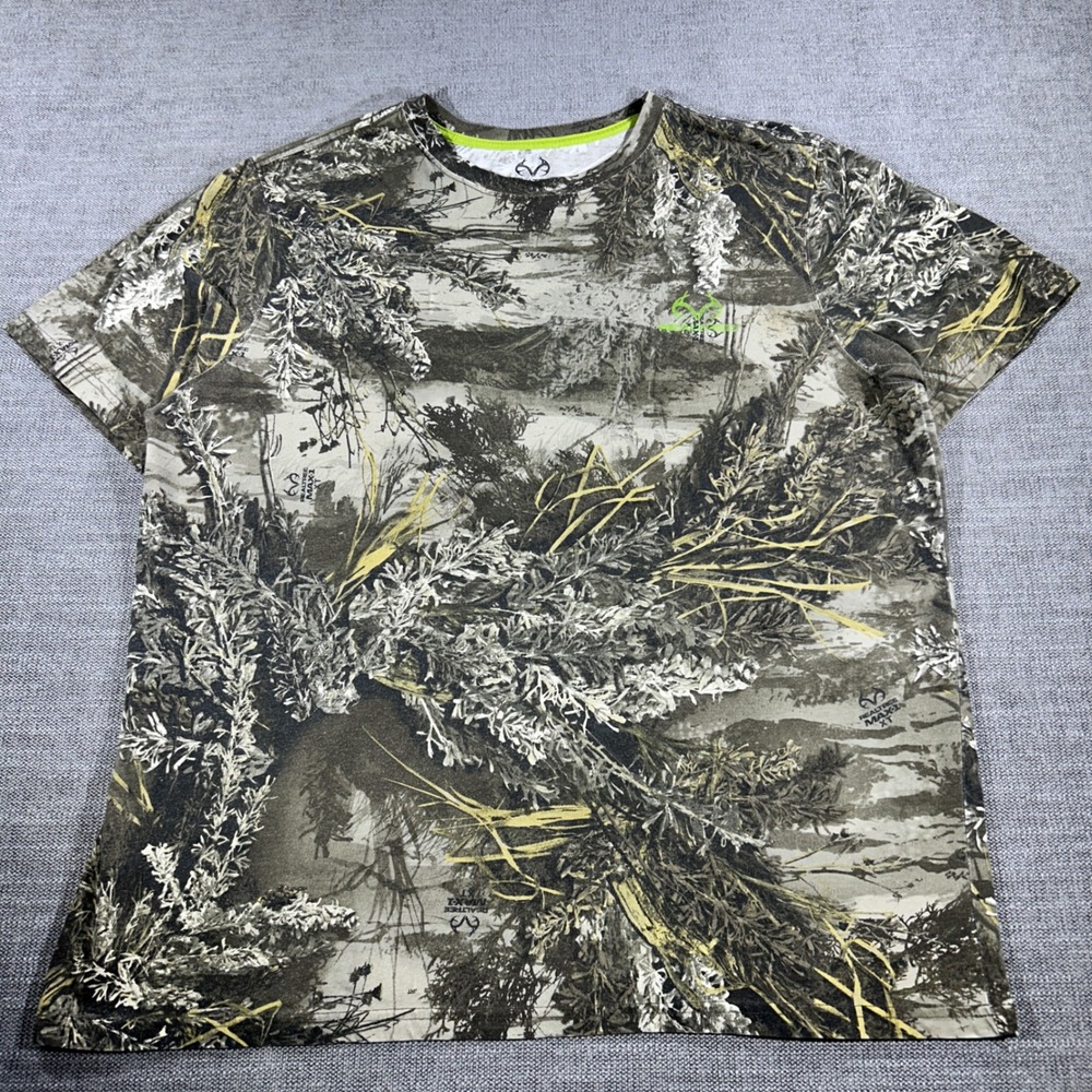 Realtree T-Shirt Mens XL Brown Camo Good Max-1 XT Hunting Short Sleeve Tee